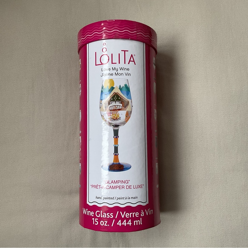 🦋LOLITA "Glamping” Love My Wine 15oz Glass NWT - Picture 2 of 7